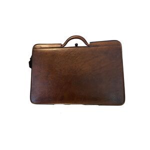 VTG 80s Pegasus Leather Briefcase Portfolio Attache Case Brown USA 18”